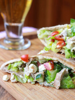 Greek Chicken Salad Pita Pockets|littlebroken.com