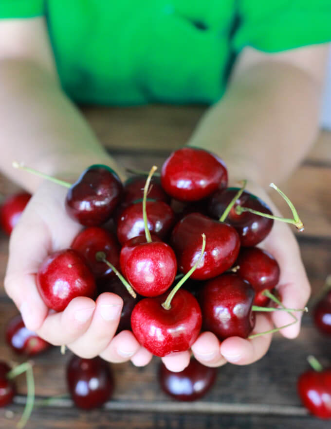 fresh cherries.