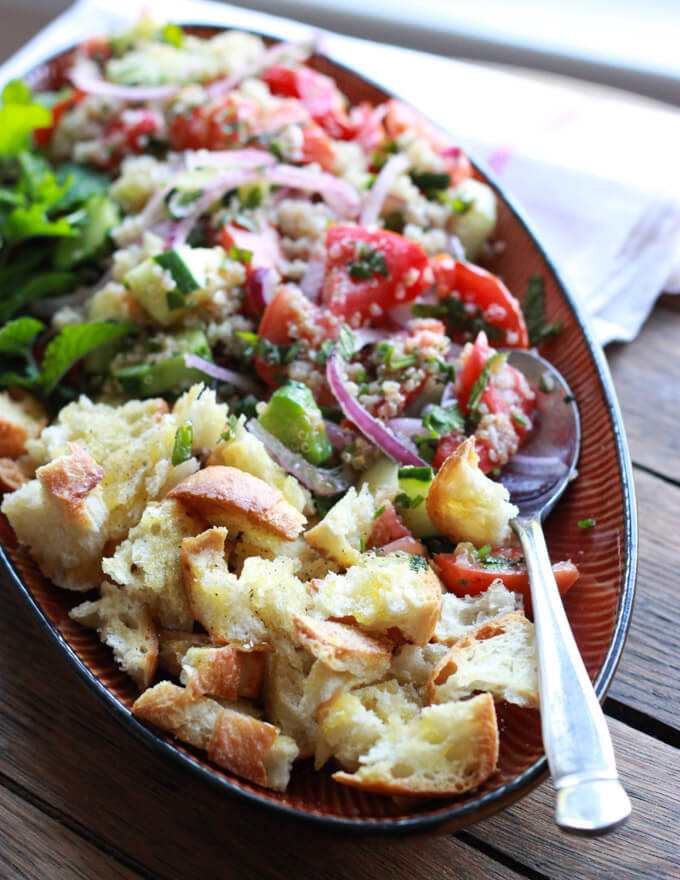 Quinoa and Heirloom Tomato Panzanella Salad Little Broken