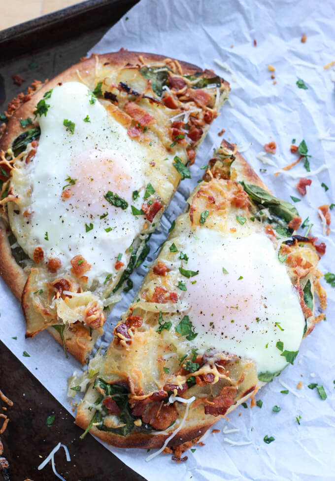 Bacon, Apple, and Swiss Breakfast Pizza Little Broken