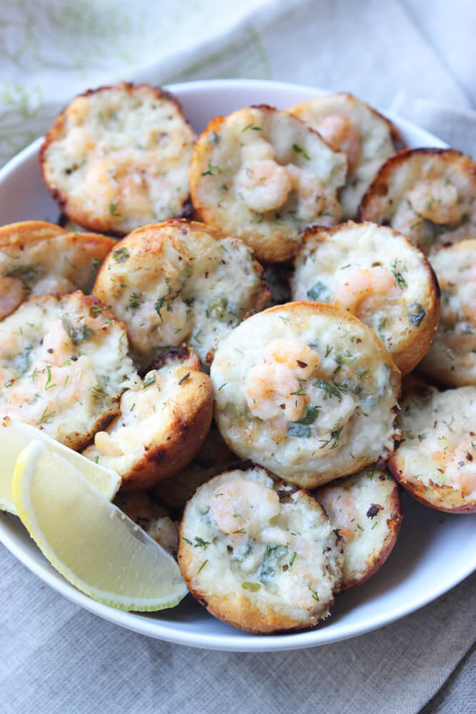 Shrimp Scampi Poppers Appetizers l Homemade Recipes http://homemaderecipes.com/healthy/24-homemade-shrimp-scampi-recipes