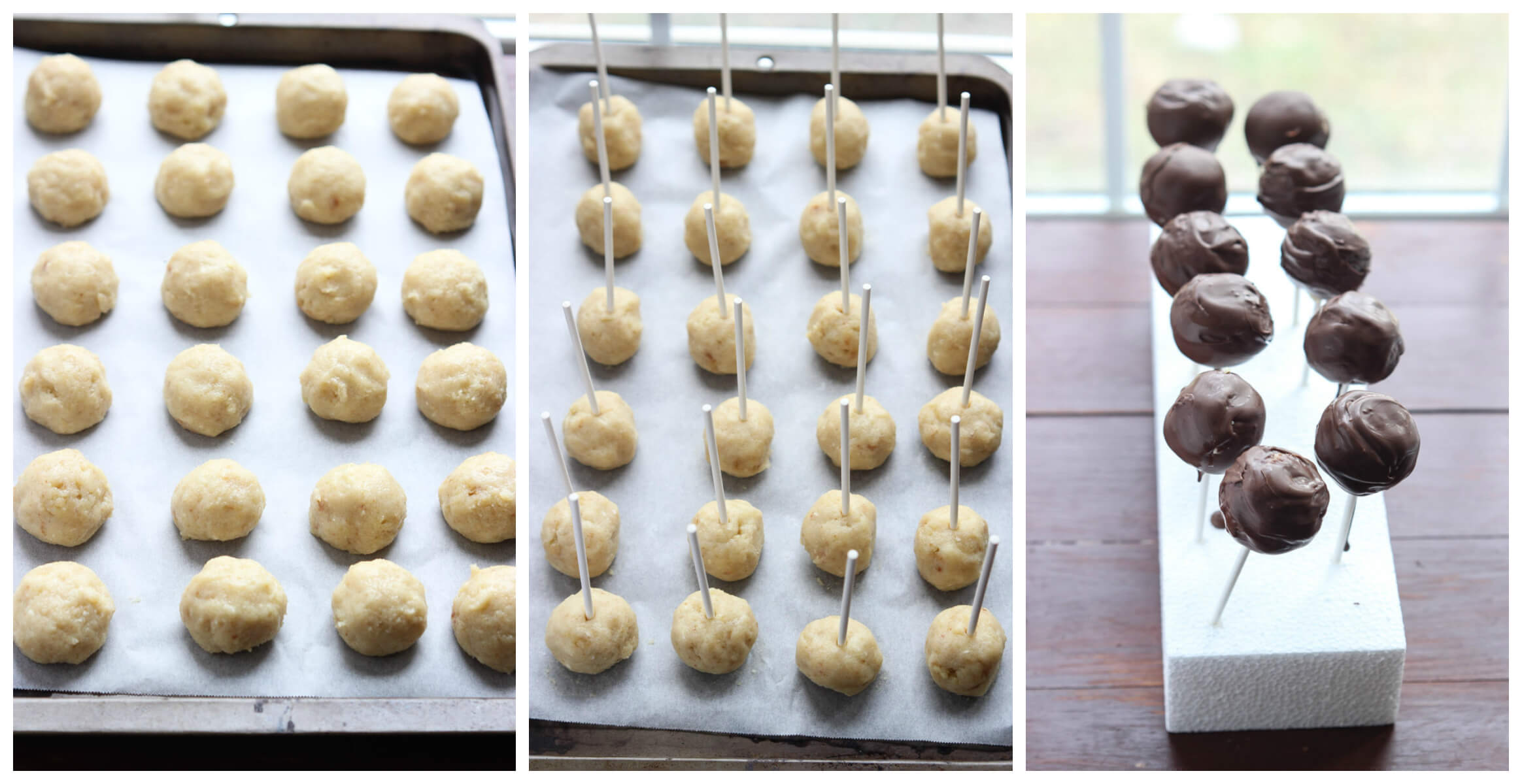 Day 12 of 12 Days of Cookies: step-by-step photos and instructions on how to make cake pops with a baking pan. Make these for any occasion. | littlebroken.com @littlebroken