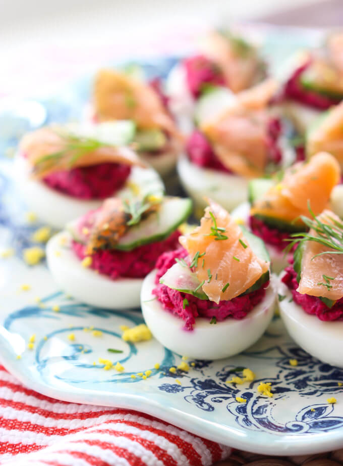 deviled eggs with beets