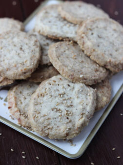 Day 4 of 12 Days of Cookies: these buttery sweet Sesame Coconut Butter Cookies are the TASTIEST butter cookies to make. Super easy and A LOT | littlebroken.com @littlebroken #christmascookies #buttercookies