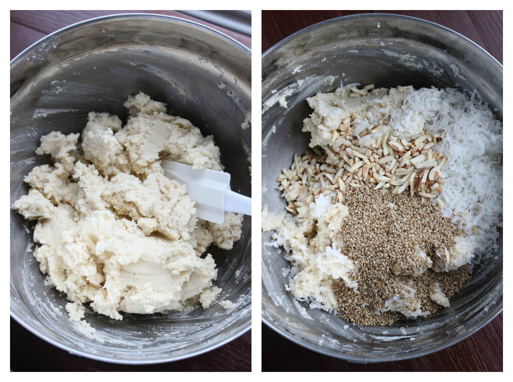 Day 4 of 12 Days of Cookies: these buttery sweet Sesame Coconut Butter Cookies are the TASTIEST butter cookies to make. Super easy and A LOT | littlebroken.com @littlebroken #christmascookies #buttercookies