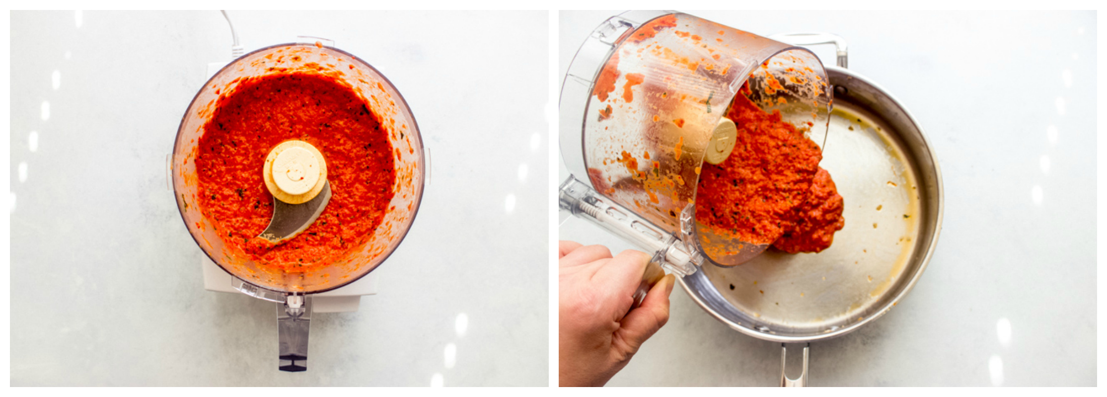 step by step on how to make creamy red pepper sauce