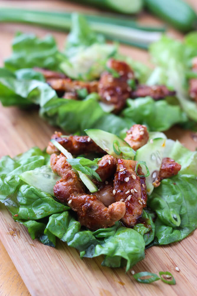 Super Easy Korean Chicken Lettuce Wraps Little Broken