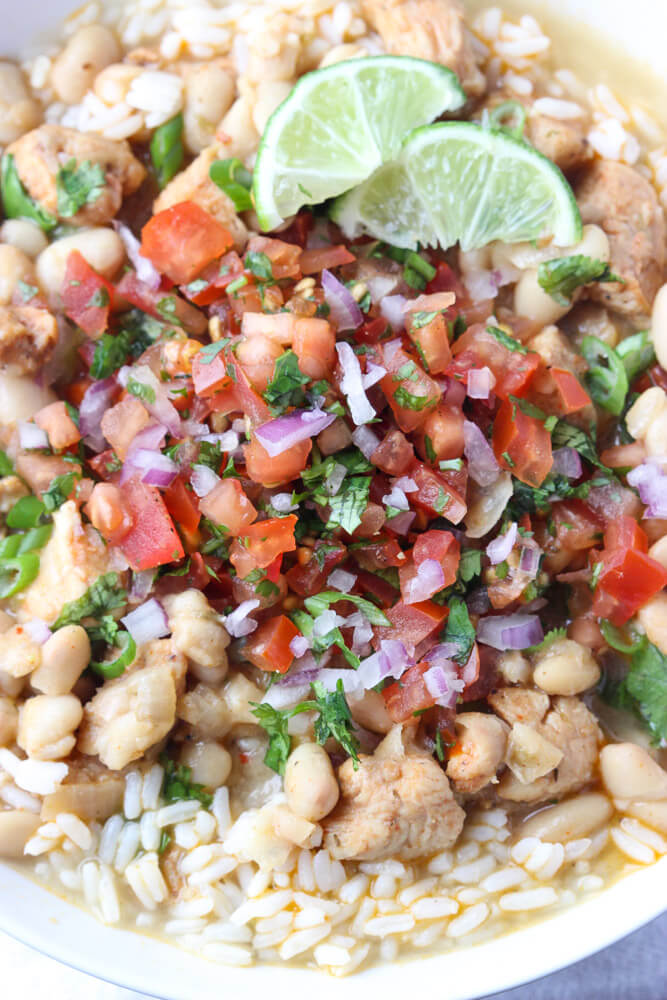 White Chicken Chili Rice Bowl