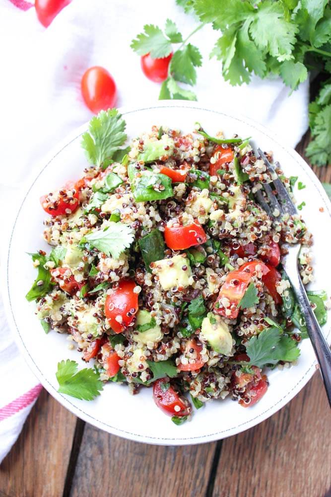 Avocado, Tomato, and Spinach Quinoa Salad Little Broken