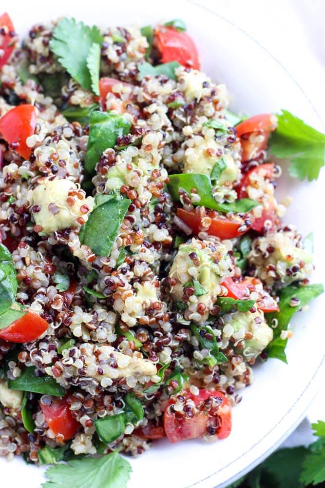 Avocado, Tomato, and Spinach Quinoa Salad Little Broken