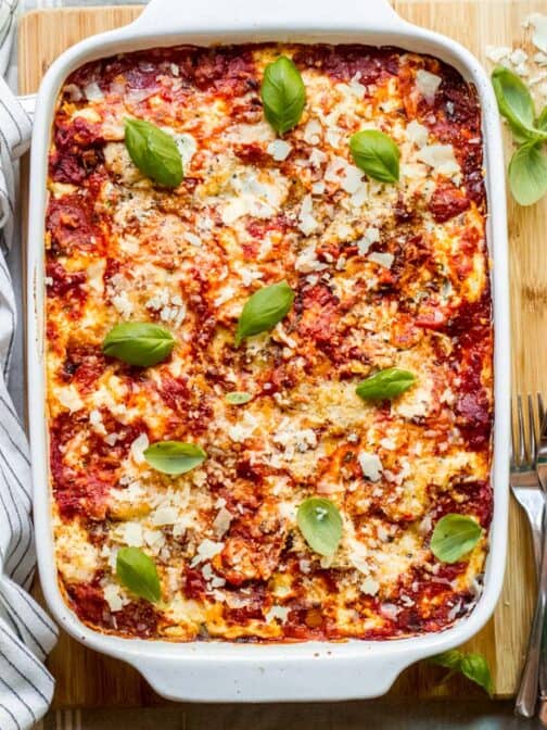 Chicken Mushroom and Spinach Lasagna - Little Broken