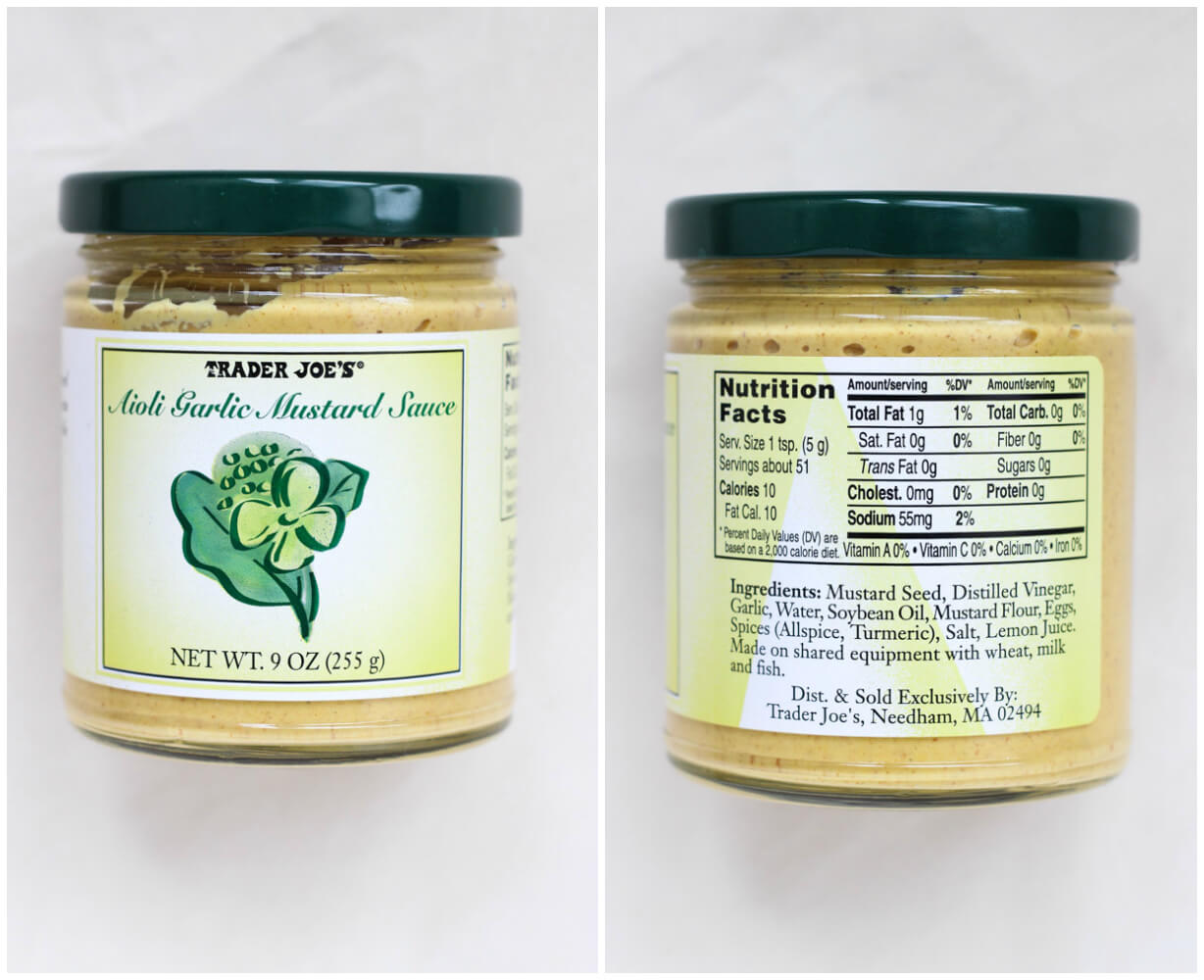 List of BEST products to buy at Trader Joe's - Aioli Garlic Mustard Sauce | littlebroken.com @littlebroken