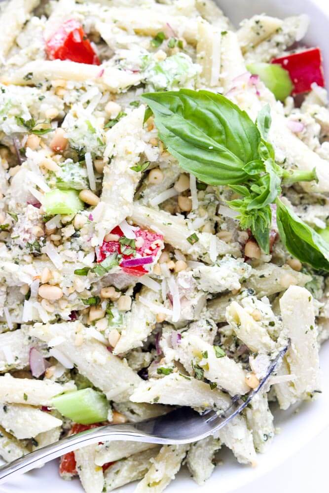 Greek Yogurt Pesto Chicken Pasta Little Broken