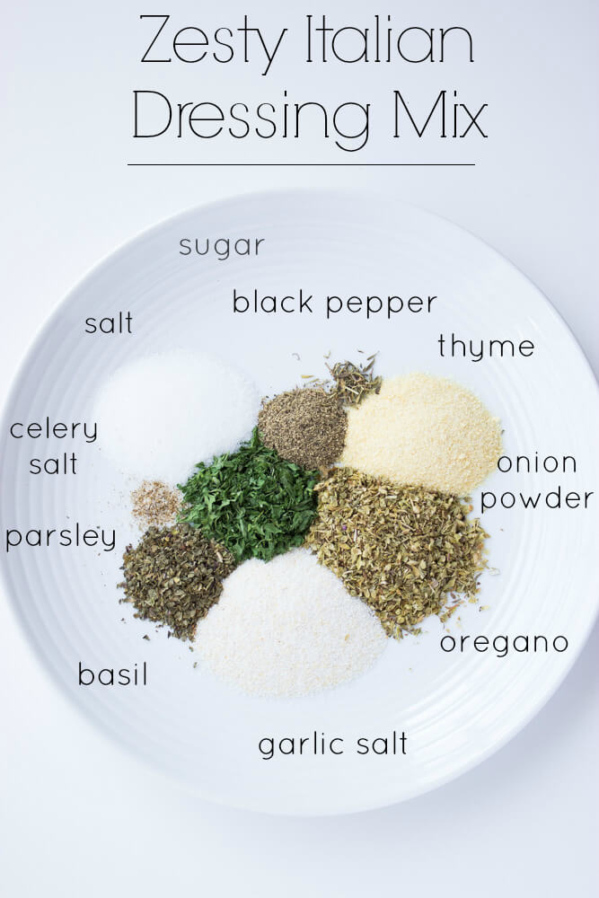 Homemade Zesty Italian Dressing Mix - with ton of flavor and similar to one at the store | littlebroken.com 