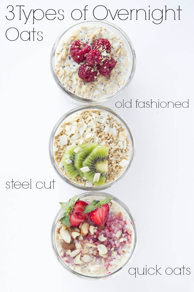 Three types of oats, overnight, no cooking involved. This is the BEST way to eat a healthy breakfast! | littlebroken.com @littlebroken