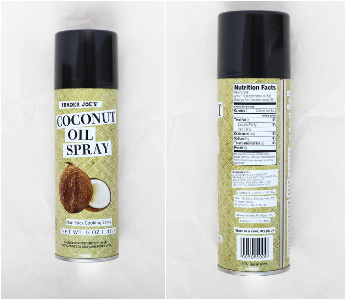 List of BEST products to buy at Trader Joe's - Coconut Oil Spray | littlebroken.com @littlebroken