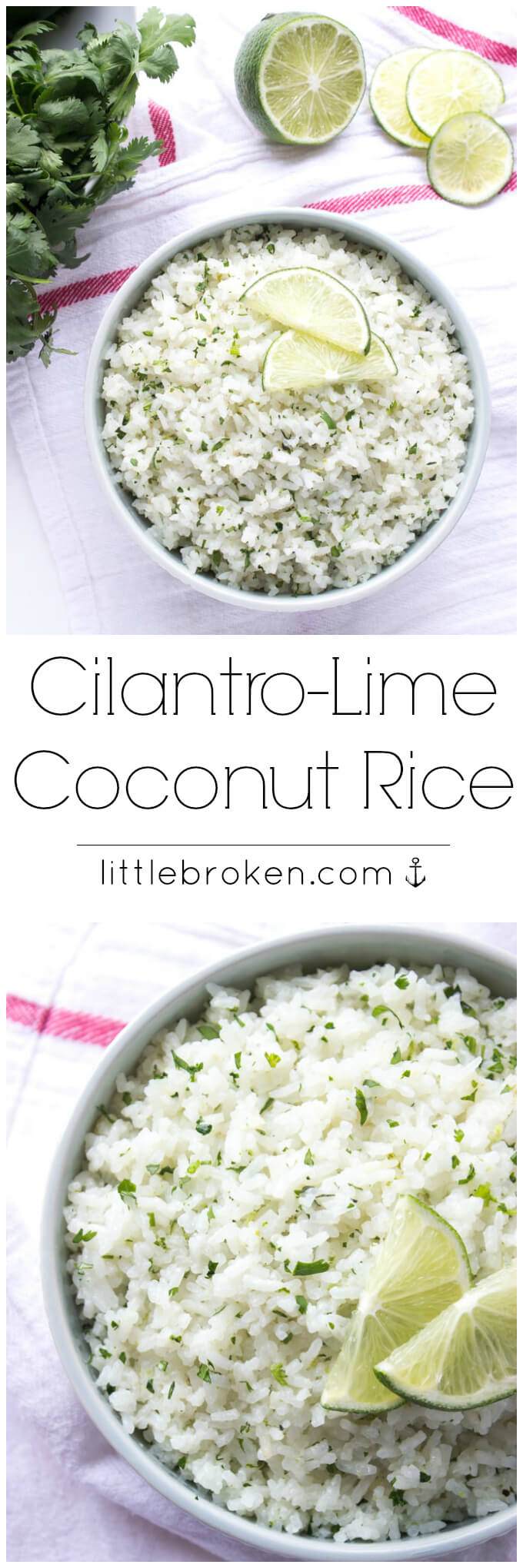 The only way to eat rice! Cooked in coconut milk and loaded with fresh cilantro and lime zest! Ultimate side to any meal | littlebroken.com @littlebroken