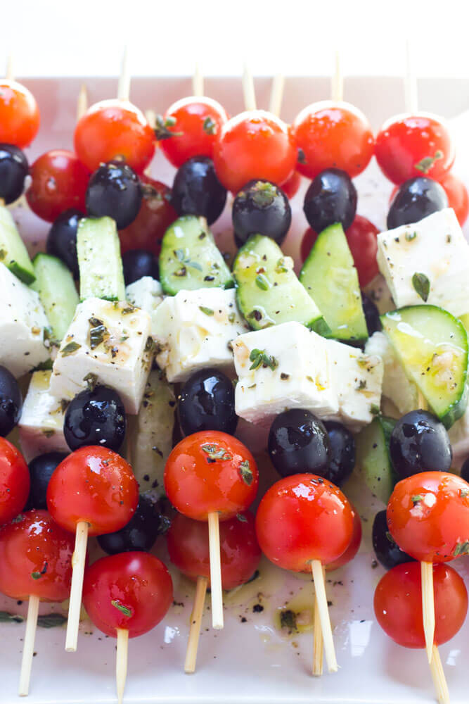 Greek Salad Skewers - Little Broken