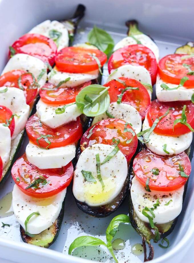 grilled zucchini with mozzarella