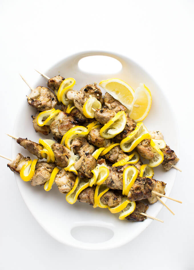 Grilled Lemon Garlic Chicken Skewers Recipe – Grilled Chicken