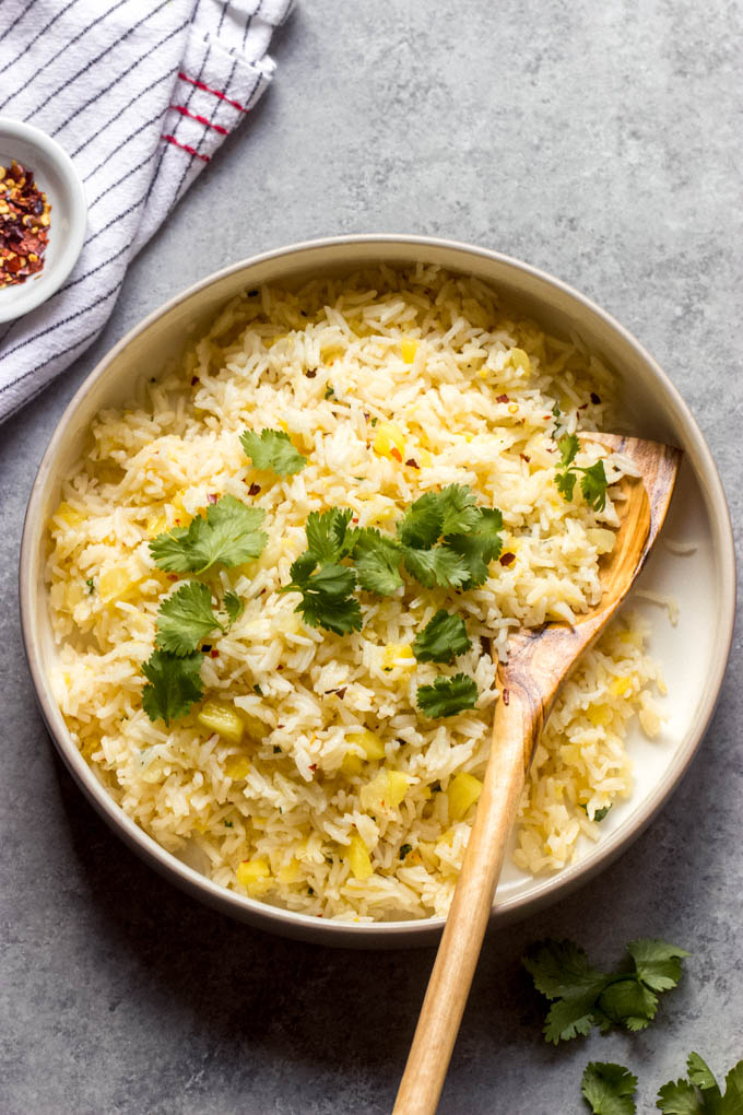 overhead pineapple rice