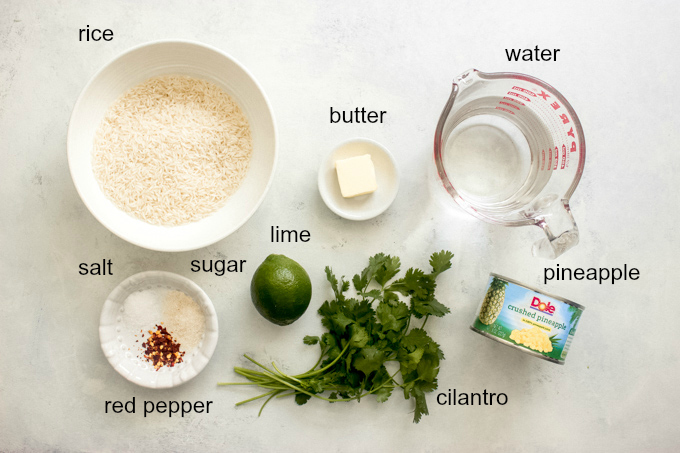 ingredients for Hawaiian rice