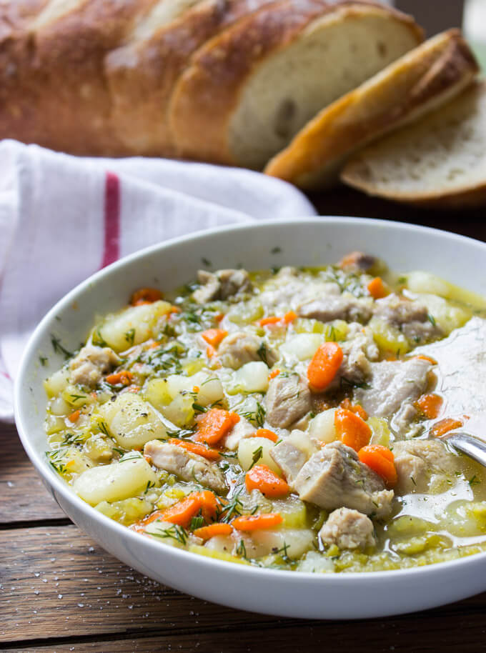 side view easy split pea soup