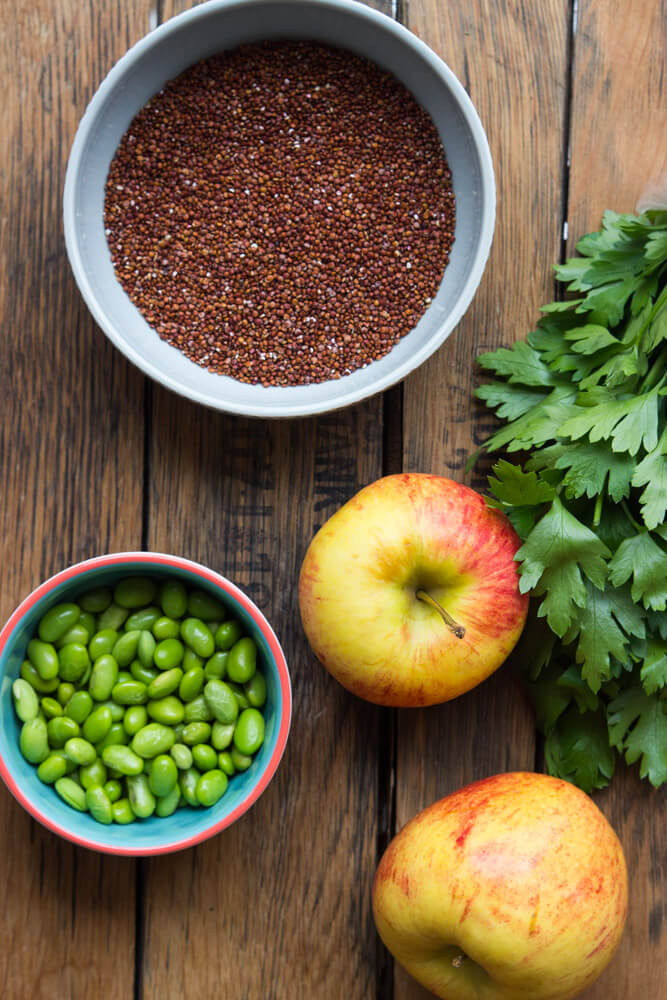 Edamame Quinoa and Apple Chopped Salad Little Broken
