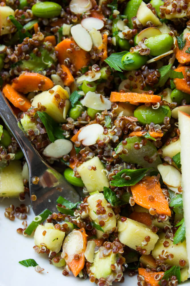 Edamame Quinoa and Apple Chopped Salad Little Broken