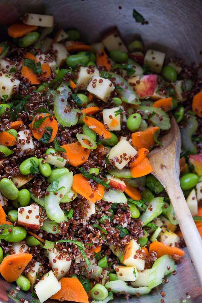 Edamame Quinoa and Apple Chopped Salad Little Broken