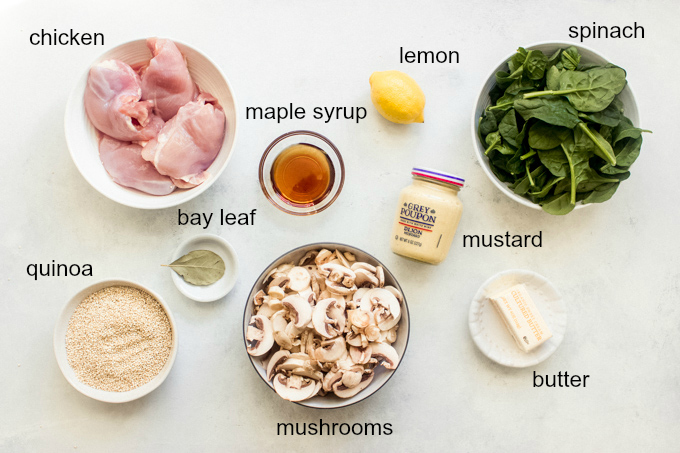 ingredients for one pot quinoa with chicken