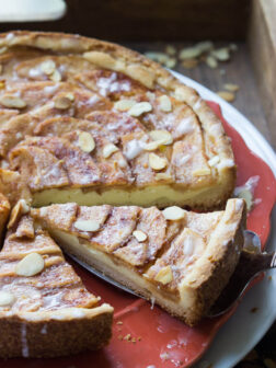 Rustic apple tart with buttery crust, almond cream cheese filling and sweet glaze | littlebroken.com @littlebroken