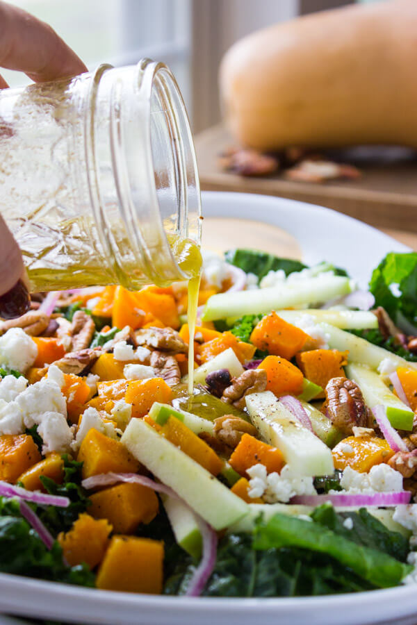 Kale, Butternut Squash and Apple Salad with Maple Vinaigrette Little