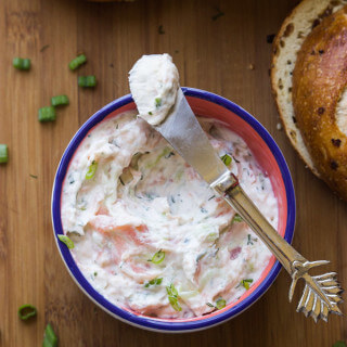 Smoked Salmon Spread with Greek Yogurt and Cucumbers - delicious and easy spread to serve with morning bagels or crisp fresh veggies | littlebroken.com @littlebroken