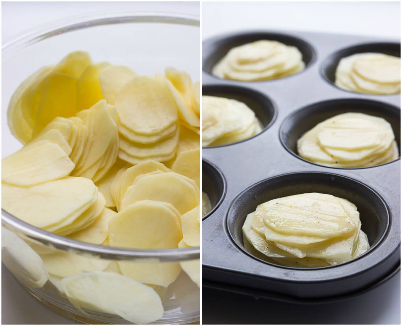 sliced potatoes in a bowl