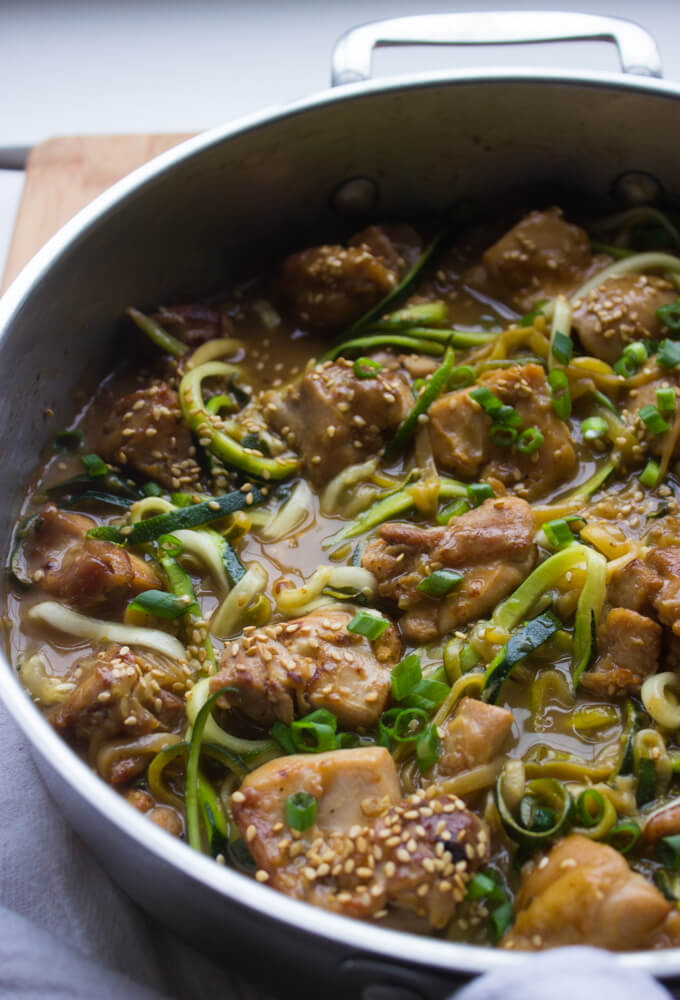 20Minute Honey Lime Chicken with Zucchini Noodles Little Broken