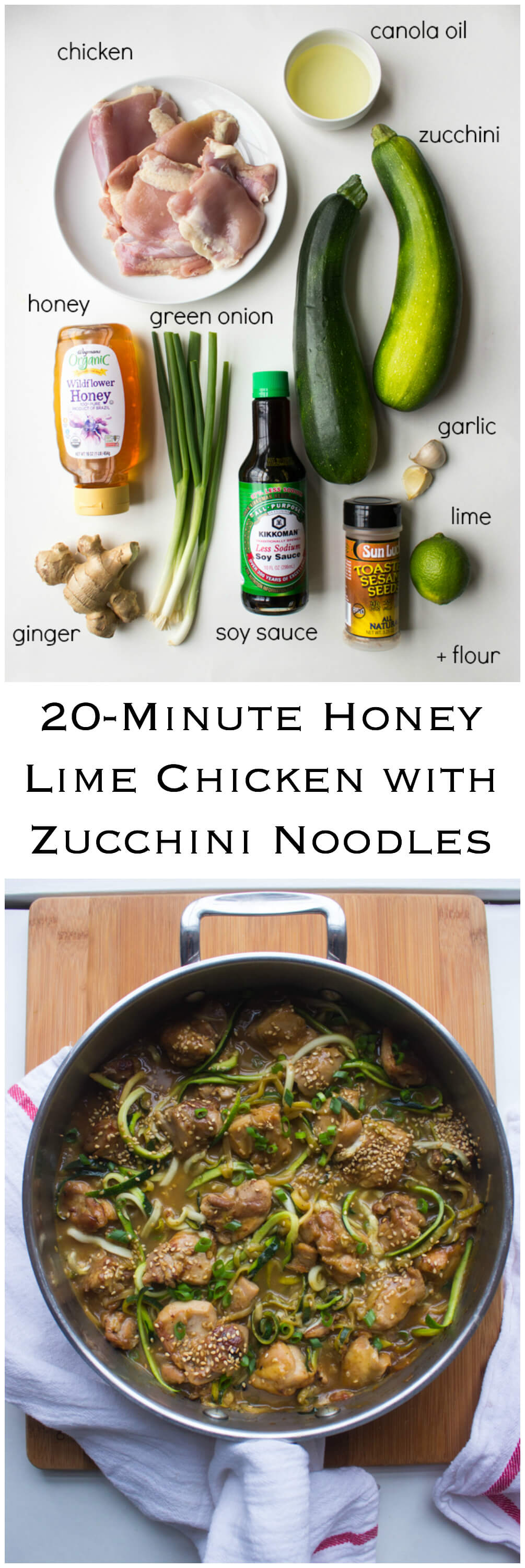 20Minute Honey Lime Chicken with Zucchini Noodles Little Broken