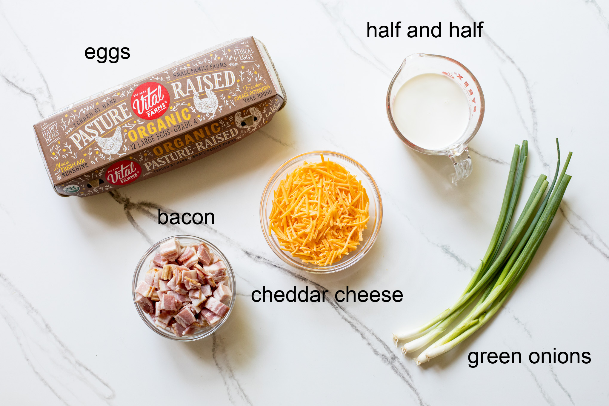 ingredients for breakfast casserole.