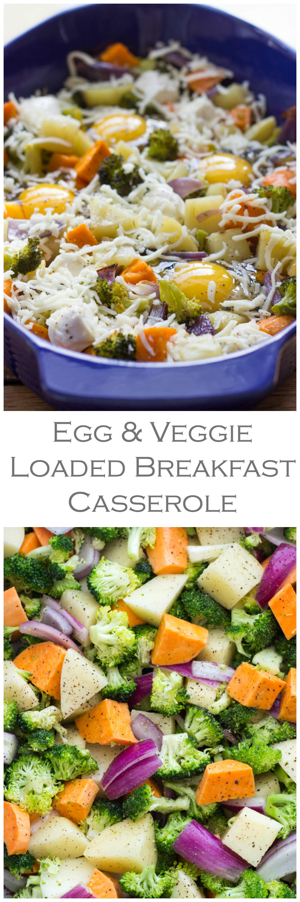 Egg and Veggie Loaded Weekend Casserole - healthy bright veggies and wholesome eggs make this casserole a total winner! Made all in one pan, in the oven, with minimal prep | littlebroken.com @littlebroken
