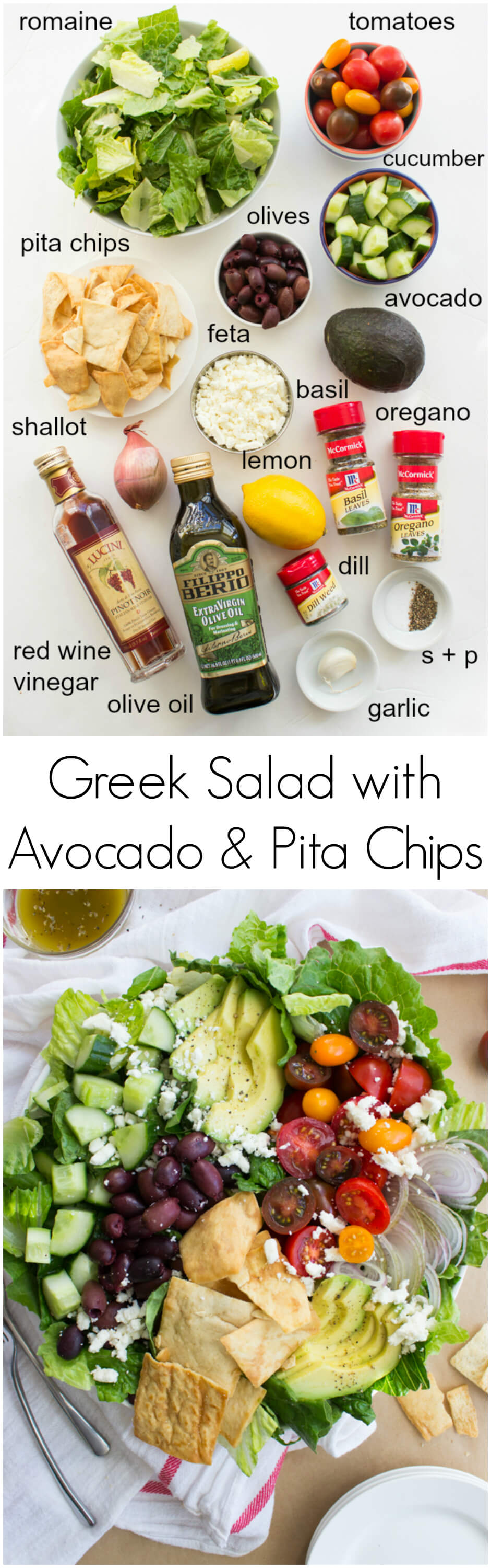 Greek Salad with Avocado and Pita Chips Little Broken