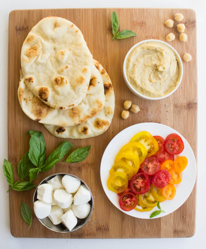 Hummus Naan Toast 3 Ways - give your morning toast a makeover with this easy naan bread. Simple, fresh and veggie loaded toppings will surely keep you full and healthy! | littlebroken.com @littlebroken