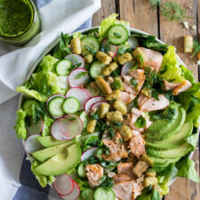 Salmon, Avocado and Cucumber Salad with Cilantro Dressing-image