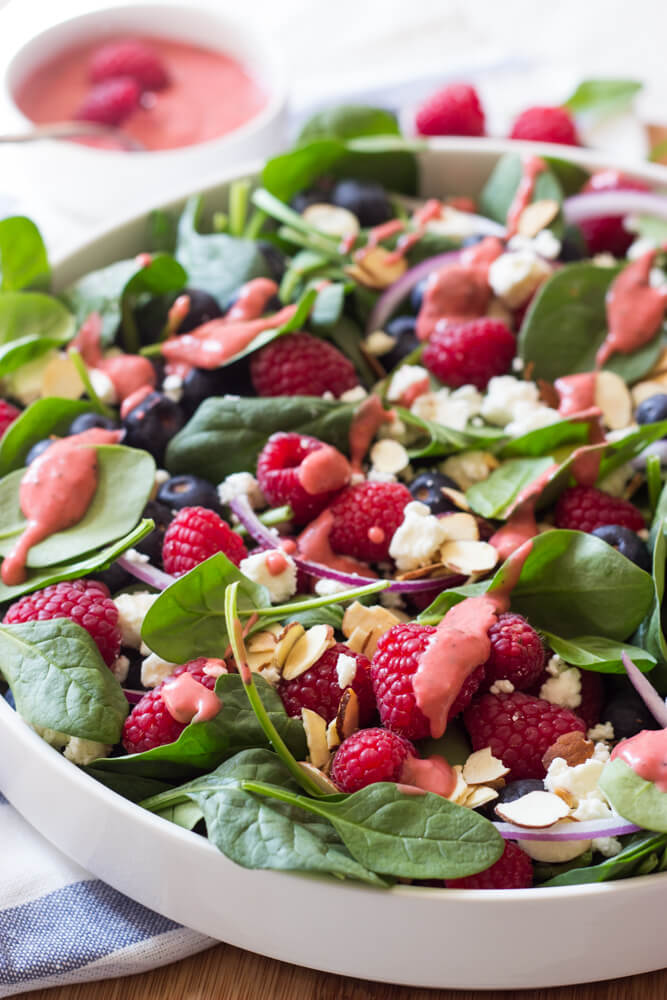 Very Berry Spinach Salad with Raspberry Vinaigrette