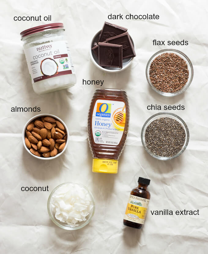 ingredients for chocolate almond bark recipe.