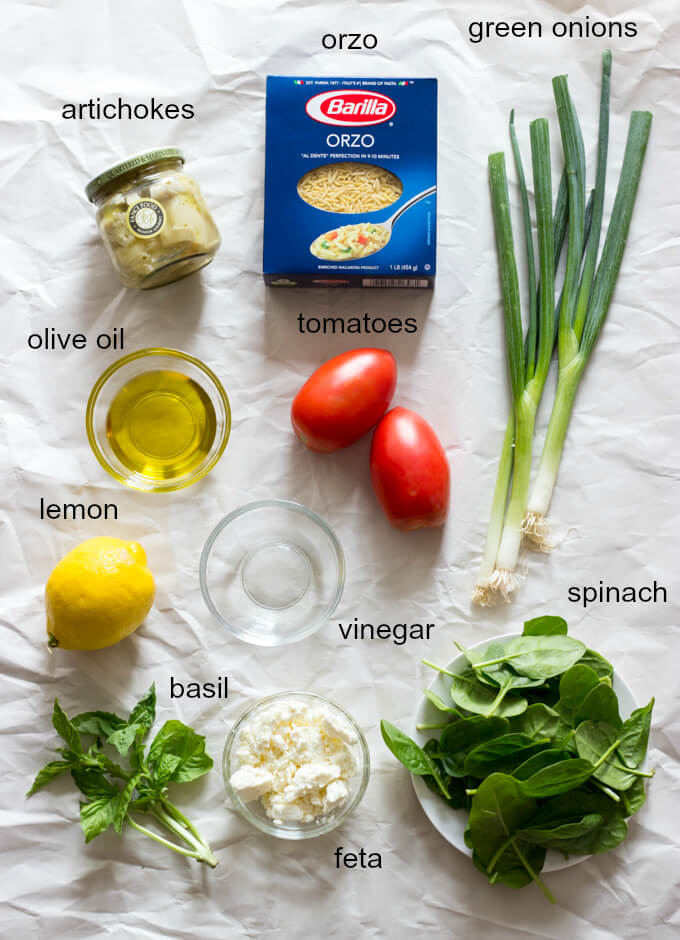ingredients for orzo spinach recipe