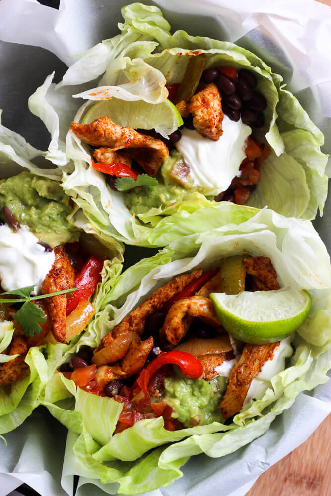 Chicken Fajitas Lettuce Wraps (Oven Baked!) Little Broken