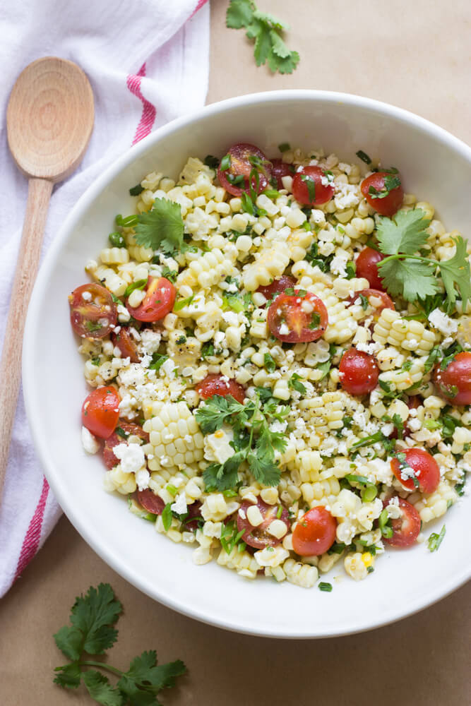 corn salad with feta