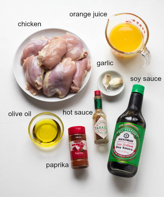 ingredients for grilled orange chicken recipe