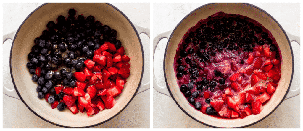 berries in a saucepan