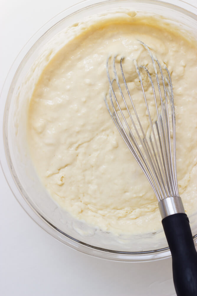 pancake batter in a bowl